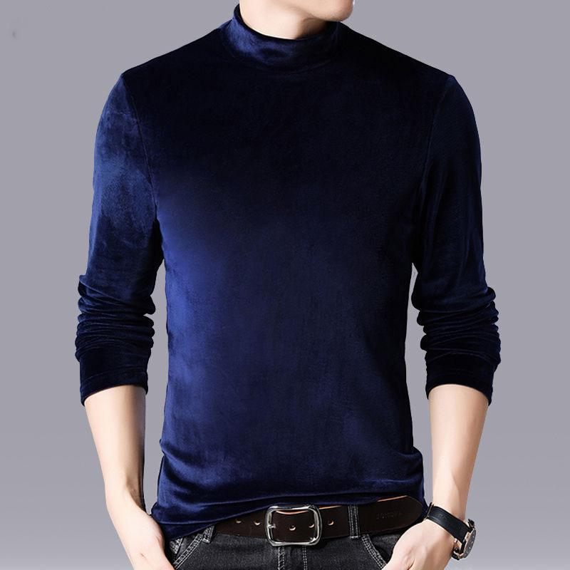 Men's Autumn and Winter Sweaters Plus Velvet Winter Clothes Round Neck Knit Sweater Thick Bottoming Shirt