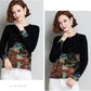 Ethnic Style Women's Short Woolen Sweater Autumn and Winter Printed Sweater Loose Large Size Knitted Jumper