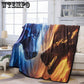 Feather Wolf Pattern  Fleece Blankets Keep Warm Bed Sheets Towels The Throws