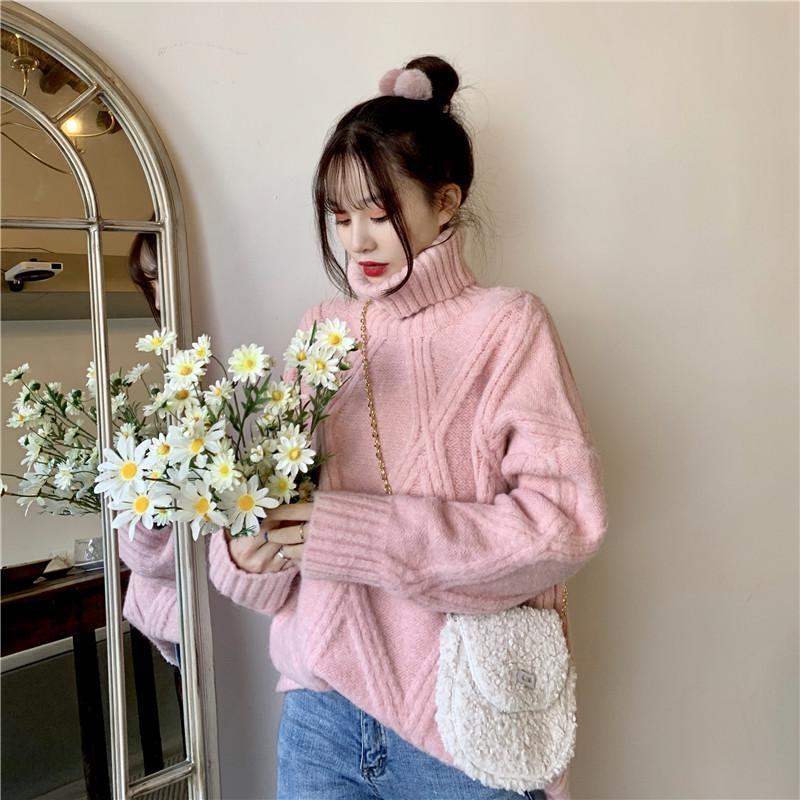 Women's Pullover Sweater Loose Bottoming Sweater Wear Outside Lazy Style All-match Knitted Top