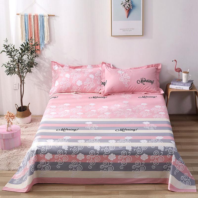 Three-piece Bed Linen Thick Cotton and Old Coarse Cloth Bed Sheet Pillowcase Single Double Bed Can Be Breathable and Washable