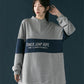 Half Zipper High Neck Sweater Women Autumn Vintage Sports Style Korean Loose Pullover Coat