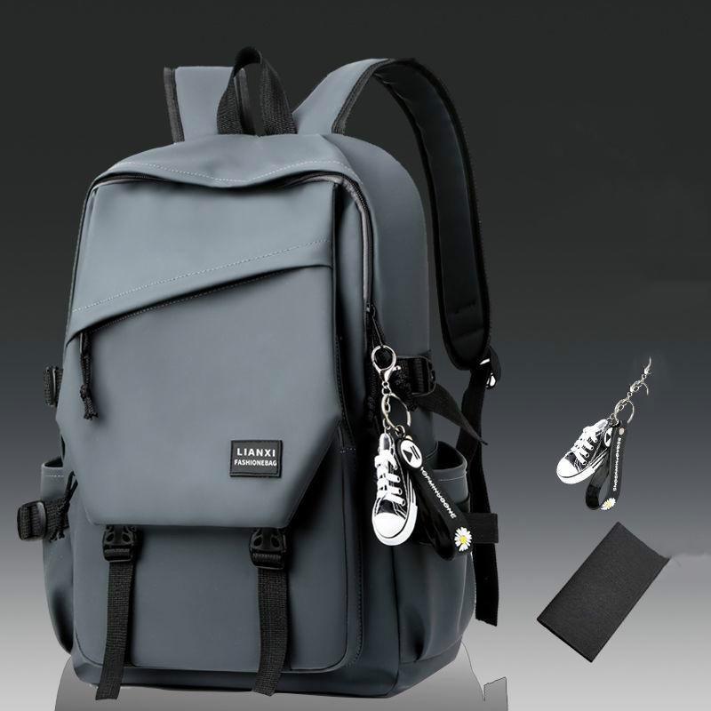 Male College Students Fashion Trend School Bag Campus Backpack Men's Shoulder Bag Korean Version of Simple Female Wild Travel Computer Bag