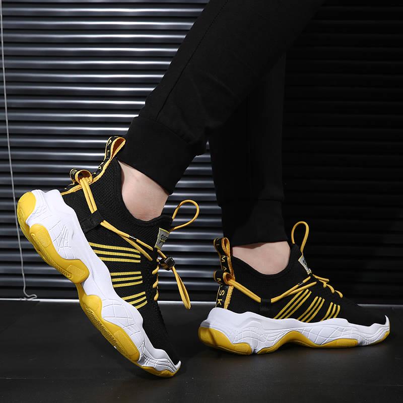 Men Breathable Flying Woven Sneakers Comfortable Light Mesh Running Casual Shoe Fitness Sport Shoes