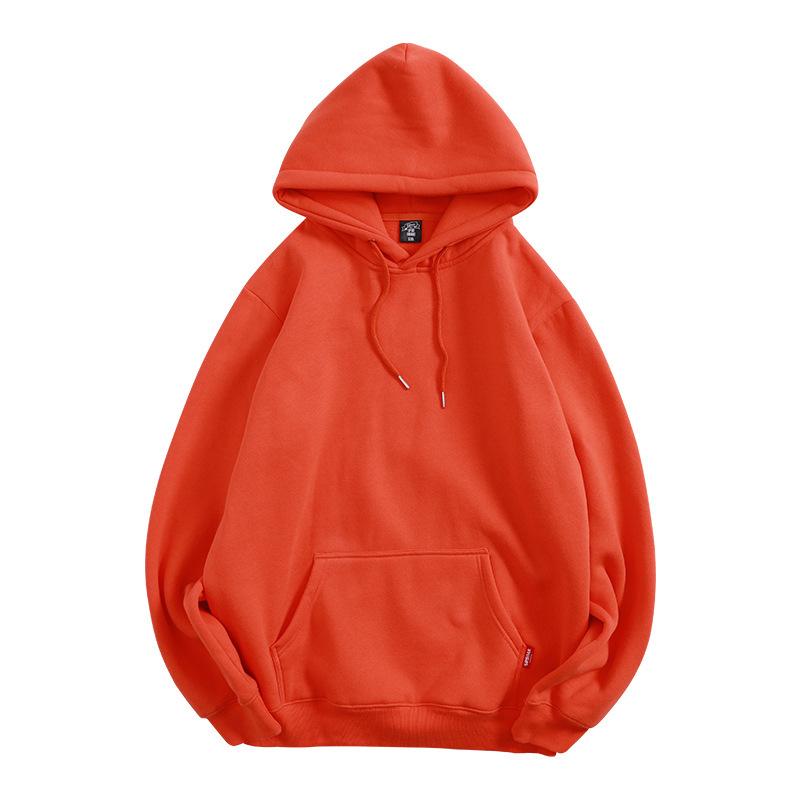 Plus Size Hoodie Candy Color Sisters Couple Loose Hooded Solid Color Sweater Class Clothes Girlfriends Jacket  Long Sleeve Pockets Pullover Sweatshirt