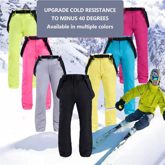 Men's and Women's Snowboard and Ski Pants Outdoor Windproof and Waterproof Detachable Overalls Winter Thick Warm Cotton Trousers