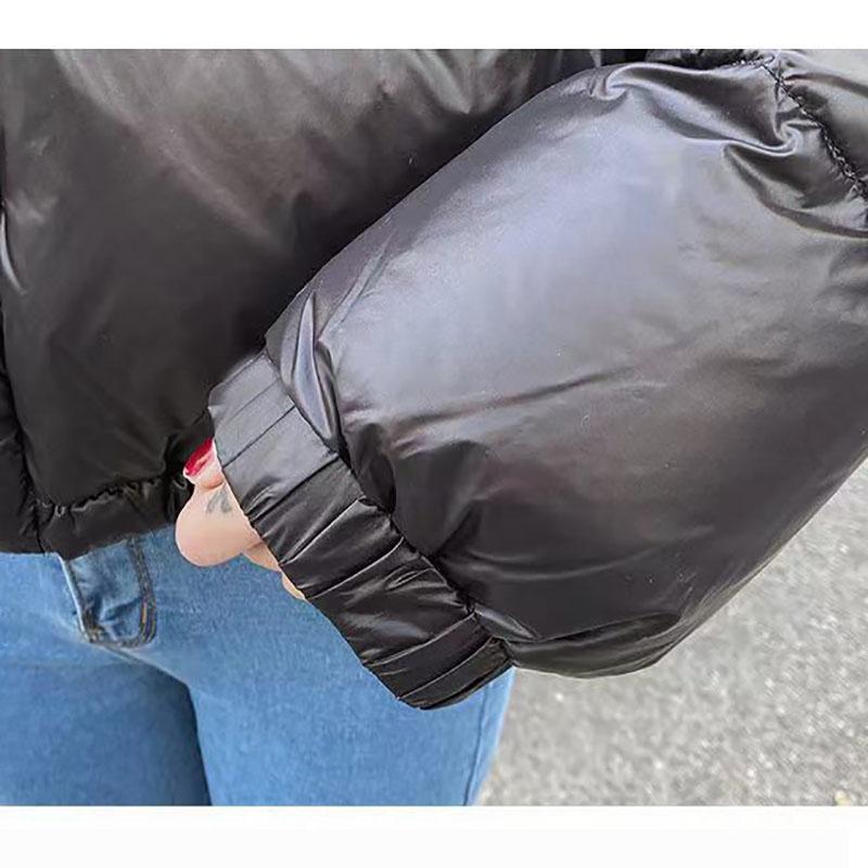 Winter Fashion Ladies Shiny Down Jacket Short Color Thick Loose Hooded Down Jacket