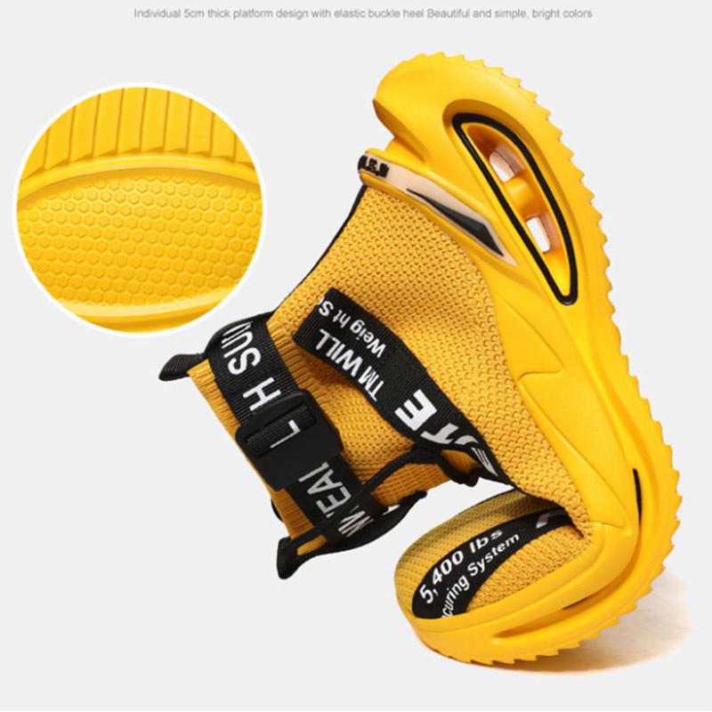 High-top Breathable Flying Woven Socks Spring and Autumn Thick-soled Martin Men's Shoes