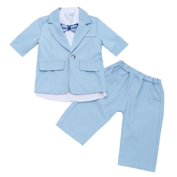 Boys Suit Three-piece Small Suit Host Piano Performance Clothes Male Flower Girl Dress Handsome British Tide
