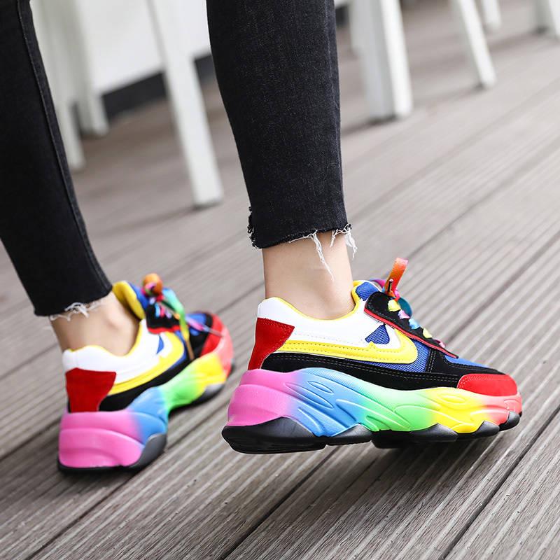 Women Trendy Women Sneakers Thick Sole Ladies Platform Shoes Chunky Dad Sneakers Chaussures