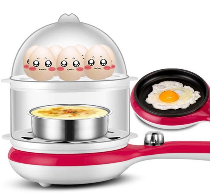 Electric 14 Eggs Boiler Food Steamer Cooking Machine With Frying Pan Non-stick