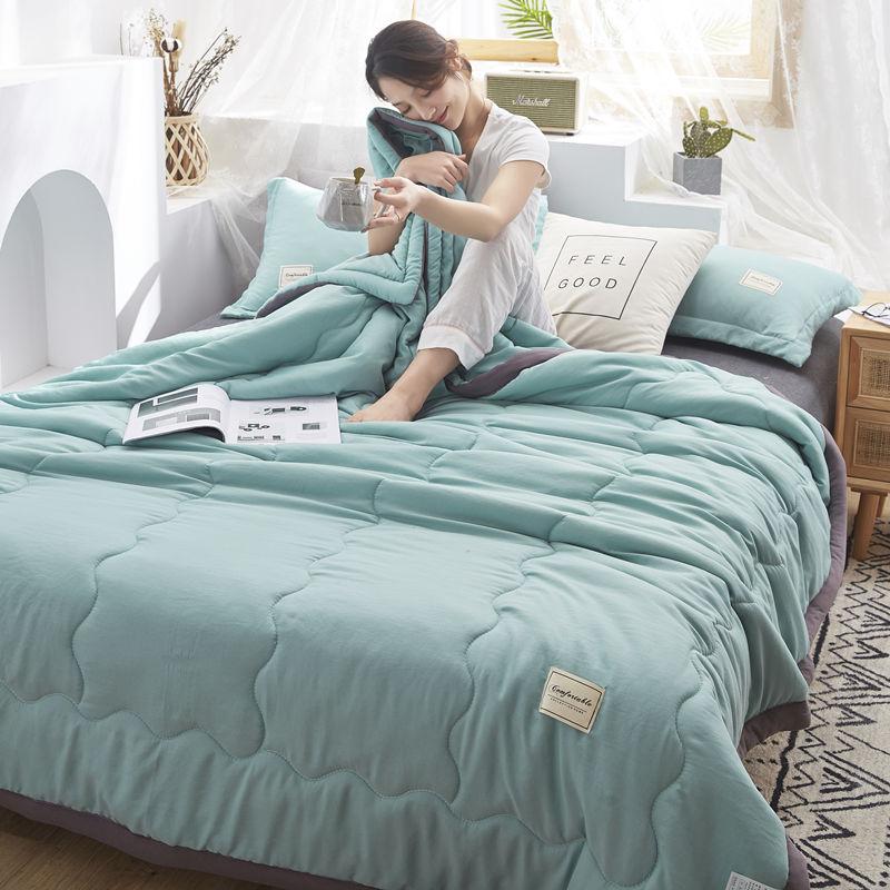 Double Spring and Autumn Thin Air-conditioning Quilt Cool Silk Summer Quilt Single Dormitory Quilt