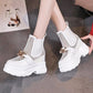 Women's Net Gauze Cool Short Martin Boots Within 10cm Summer Breathable Net Red Hollow Platform Net Boots