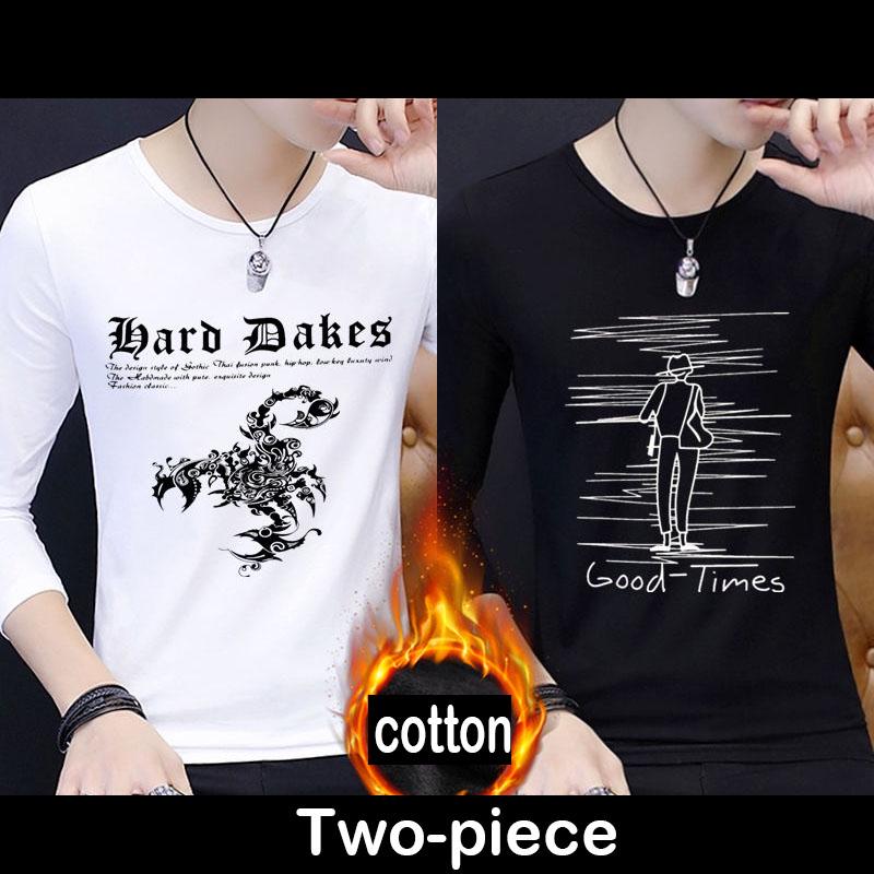 Men's autumn and winter warm sweater trend wild clothing top men's T-shirt long-sleeved T-shirt