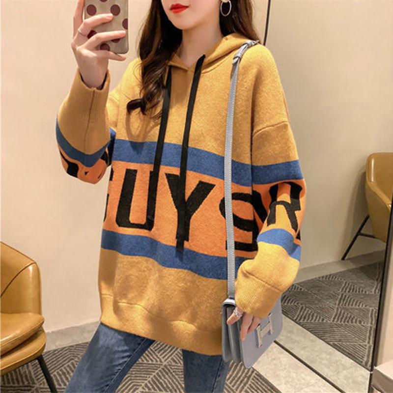 Pullover Women Sweater Long Sleeve Sweaters Loose Embroidery Knitted Sweater Women's Jumper Plus Size