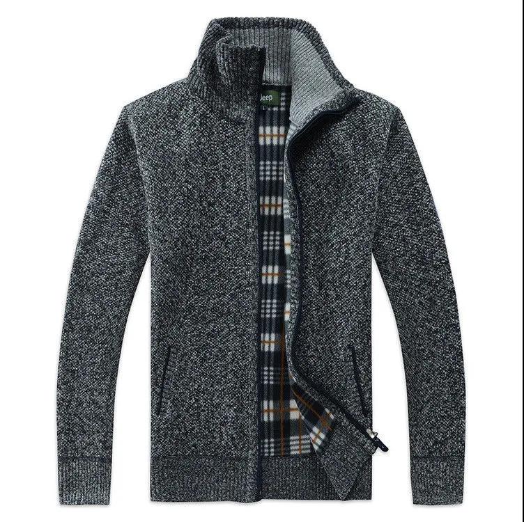 Autumn and Winter Men's Sweater Velvet Thick Warm Casual Cardigan Shirt Loose Fashion Men's Sweater