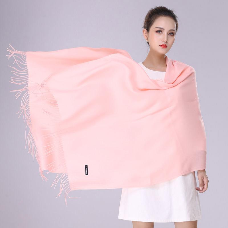 Pure Color Faux Cashmere Scarf Shawl Dual-use Wild Thick Long Section Ladies Warm Knitted Big Scarf Soft Fabric Temperament Shawl