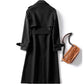 Women's Mid-length Windbreaker Spring and Autumn Plus Size British Style Coat Over The Knee Coat