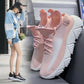 Women's Summer Breathable Flying Woven Sneakers Girls Ins Running Shoes Casual Shoes Students Korean Style Coconut Shoes for Ladies