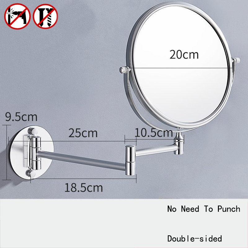 No Need To Punch Adjustable Bathroom Makeup Mirror Wall-mounted Folding Beauty Mirror Magnifying Glass Double-sided Mirror Home