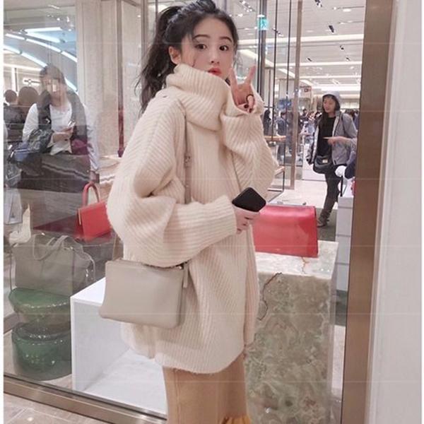 All-match Women's Autumn and Winter Loose Sweater Bottoming Shirt Long Sleeve Round Neck Sweater