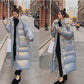 Shiny Down Cotton Jacket Fashion Color Hooded Jacket Winter Thicken Warm Long Over-the-knee Cotton Jacket Suitable for Women