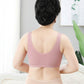 Female Pure Cotton Front Button Thin Gathering Comfortable Vest No Steel Ring Breathable Lightweight Full Cup Bra