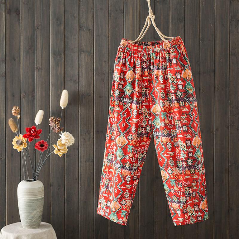 Cotton Casual Nine-point Pants Women's Trousers Summer Thin Pants Loose Radish Pants Harem Pants Old Pants Women
