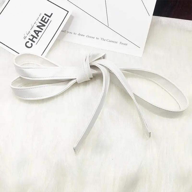 2.5/4cm Width Bow Tie Belt Waist Rope Thin Fur Belt PU Leather Belt Women's Wide Coat Leather Belt Dress Belt