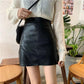 High Waist Hips Glossy Bright Leather Skirt Anti-glare A-line Skirt Pu Short Skirt All Match Casual Mini Leather Skirt