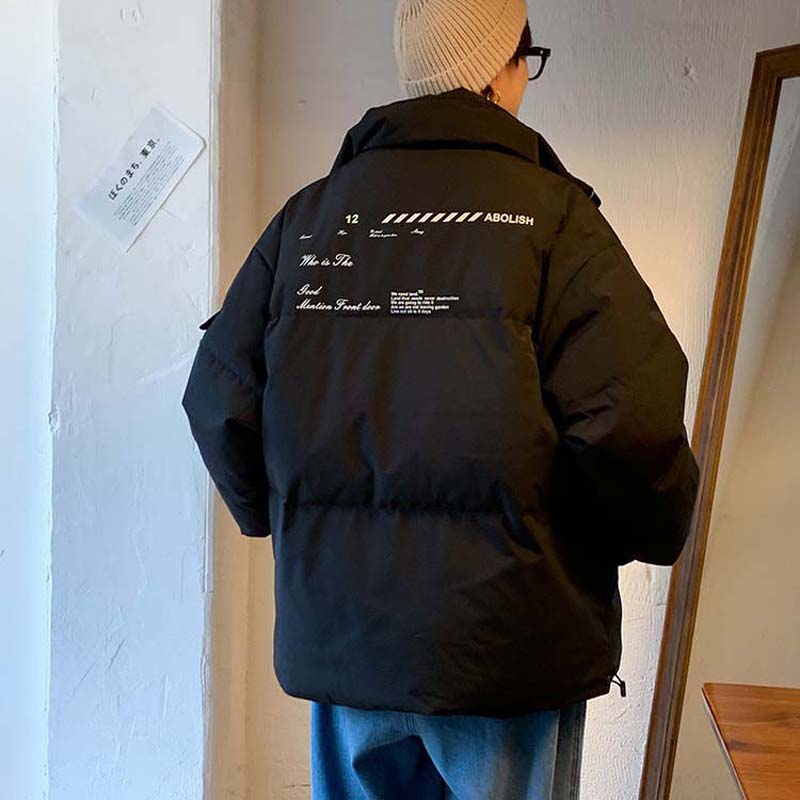 2021 New Warm Padded Jacket Men's Loose Padded Jacket Youth Winter Men's Down Jacket