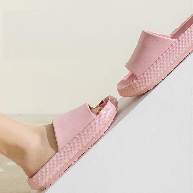 Slippers Women Summer 4CM Soles Soft Non-slip Shoes Outdoor Increased Slippers Wear-resistant Home Shoes Couple Shoes Unisex