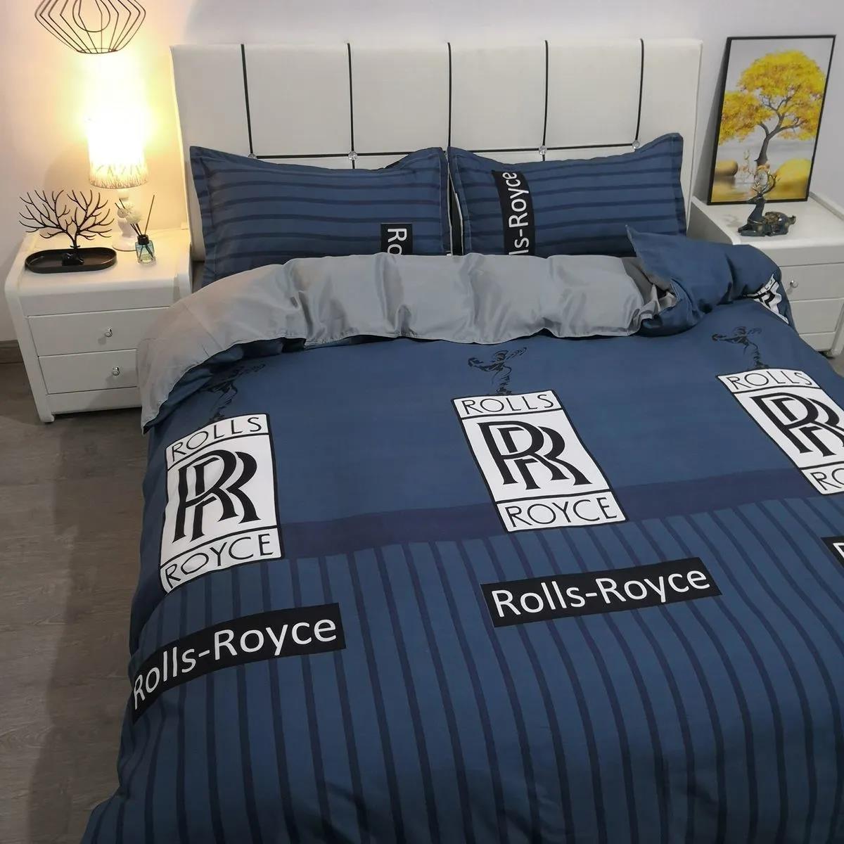 Pure Cotton Letter Printing Quilt Cover Sheet Light Luxury Double Single Student Dormitory Quilt Cover Four-piece Set
