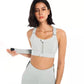 Women's Zipper Bra Sports Underwear Shockproof Running Large Size Fat Mm High-intensity Yoga Vest Seamless Gathering Fitness Bra Push Up Bra Top