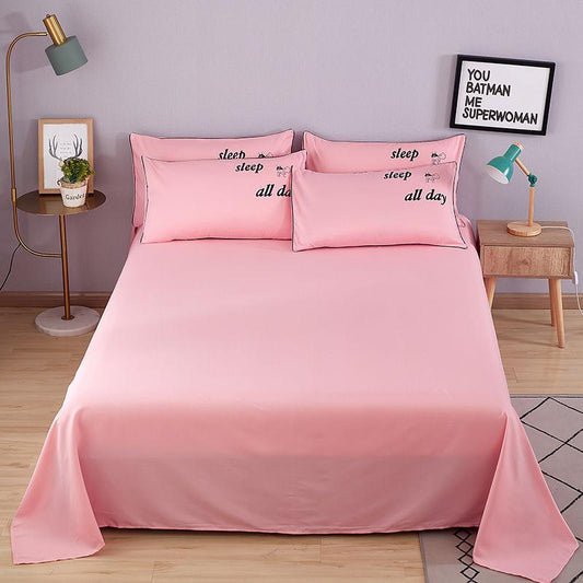 Bedding Three-piece Set One-piece Bed Sheet Two Pillowcases Cotton Sheet Sweat-absorbent and Breathable Single Double Bed Can Be Mechanically Washed