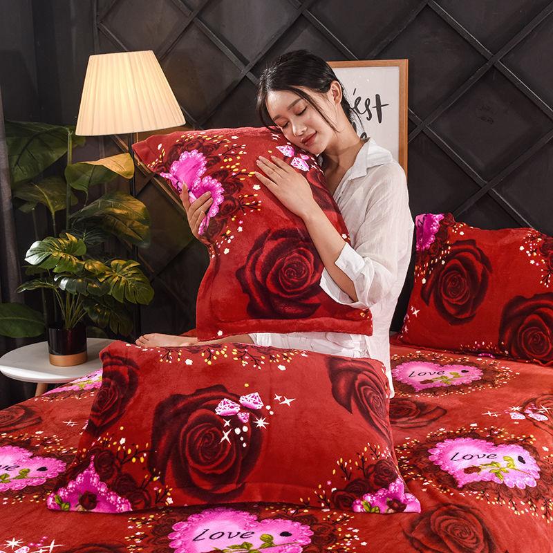 Flannel Pillow Case Pair of Adult Student Coral Fleece Pillow Case Pillow Case