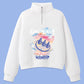 Stand-up Collar Sweater Women Spring and Autumn Small Short Half Zipper Loose Top