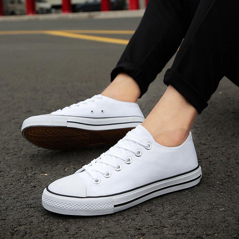 Men's Shoes Canvas Shoes Couple Canvas Shoes Men's Men's Cloth Shoes Board Shoes Low To White Shoes