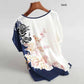 Ice Silk Fabric Printing Plus Size Women's Summer Short-sleeved Top Women's Summer Loose Cover Belly Was Thin