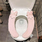 Cute Cartoon Toilet Cushion Household Waterproof Universal Velcro Plush Toilet Cushion Winter Warm Toilet Cushion