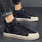 Summer Breathable High-top Canvas Flat Shoes Men's Casual Thin Cloth Shoes All-match Trendy Shoes