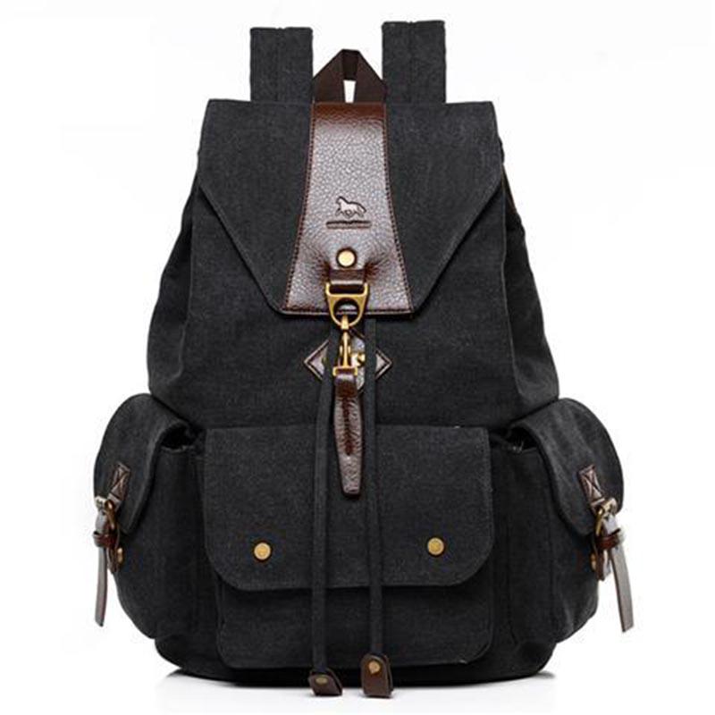 Men Male Canvas Backpack Casual Rucksacks Laptop Backpacks College Student School Bag Backpack Women