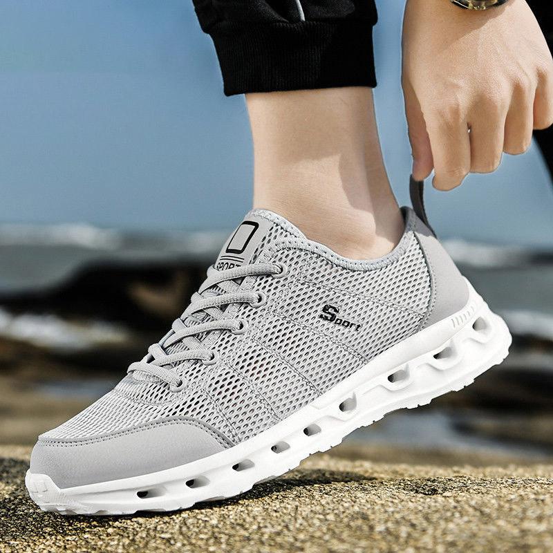Men's Hollow Mesh Breathable Sneakers Lightweight Casual Non-Slip Sneaker Shoes