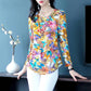 Spring and Autumn Mother Long-sleeved T-shirt Women's Floral Loose Top Bottoming Shirt Women