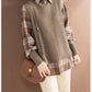 Autumn and Winter Knitted All-match Blouse Fashion Vest Shirt Suit Casual Simple Female Sweater