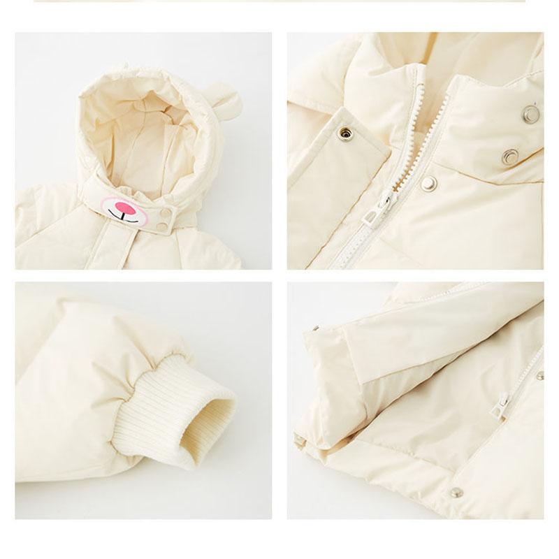 White Duck Down Girls Down Jacket Thickened Mid-length Windproof Warm Jacket