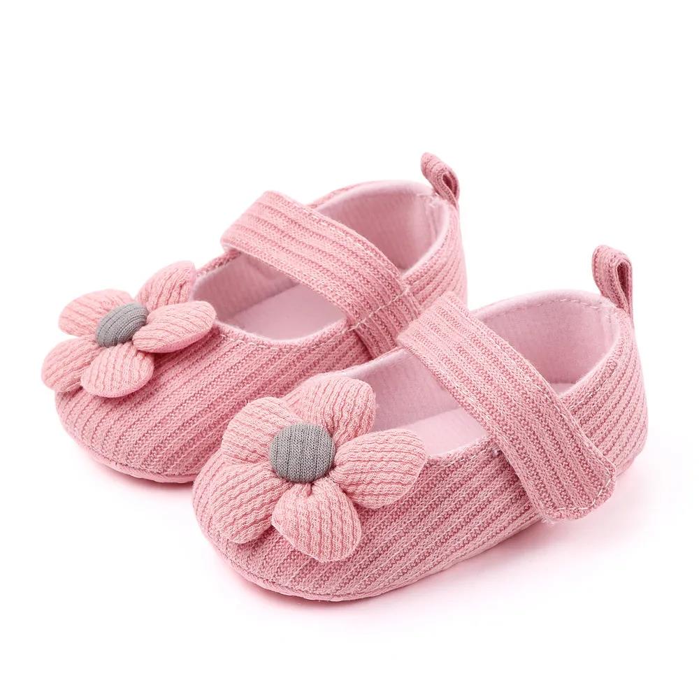 Baby Shoes Spring Cute Baby Girl Anti-Slip Casual Walking Shoes Flower Decoration Sneakers Soft Soled Baby Prewalker