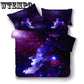 Polyester 3D Galaxy Star Starry Sky Universe Bed Sheet Set Bedclothes Duvet Cover Bedding Set