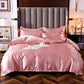 Washed Ice Silk Four-piece Set Pure Color Satin Silk Imitation Silk Bedding