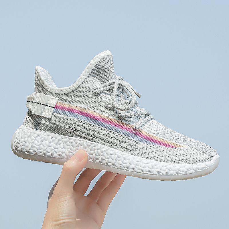 Spring and Summer Chameleon Coconut Shoes Women's Sports Breathable Ins Breath White Running Shoes